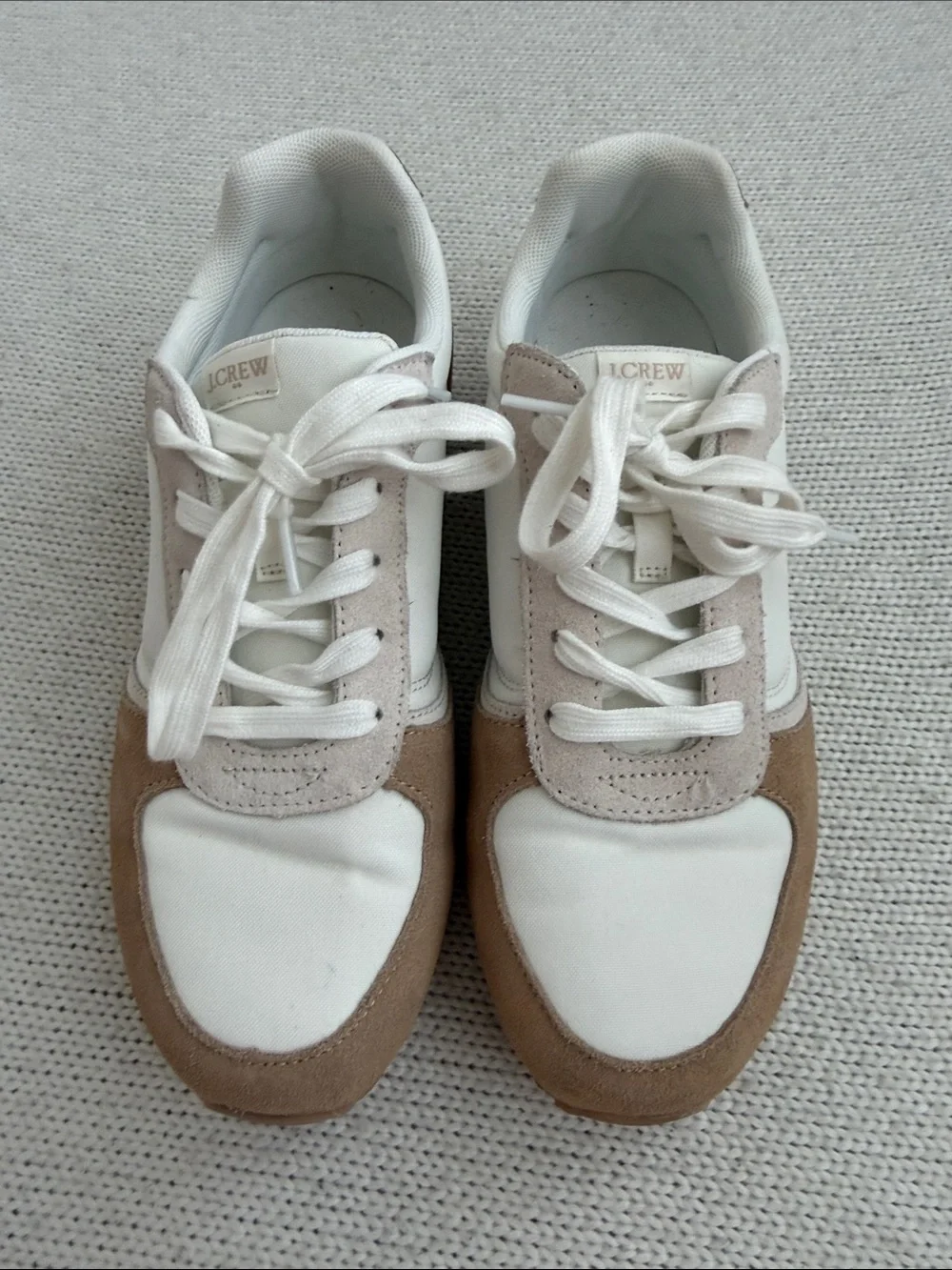 J Crew Cream/Tan Suede Sneakers Size 9